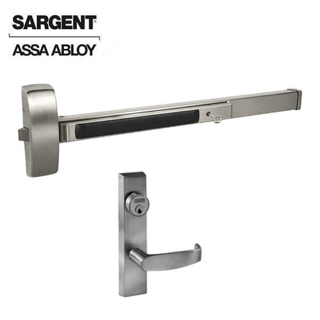 SARGENT 80 Series Exit Device Mechanical Night latch UL Fire Label Exit Hardware 36W ET Trim L Rose Satin St SRG-12-8804F-ETL-32D